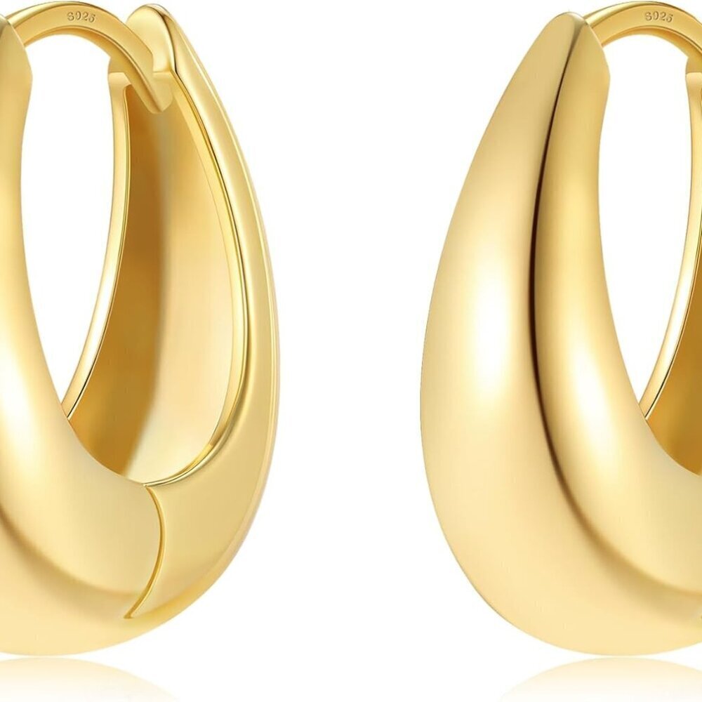 Small Gold Hoop Earrings Sterling Silver 14k Gold Plated Hypoallergenic
